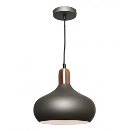 Cougar-Sloan 1lt 60Watt E.S Pendant Light - Copper / Satin Chrome 